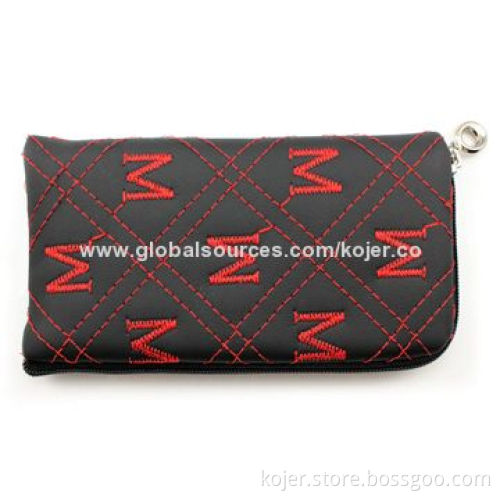 Zipper Bag, Made of PU Leather with Quality Zipper Slider and Lanyard, Ideal for iPhone 4